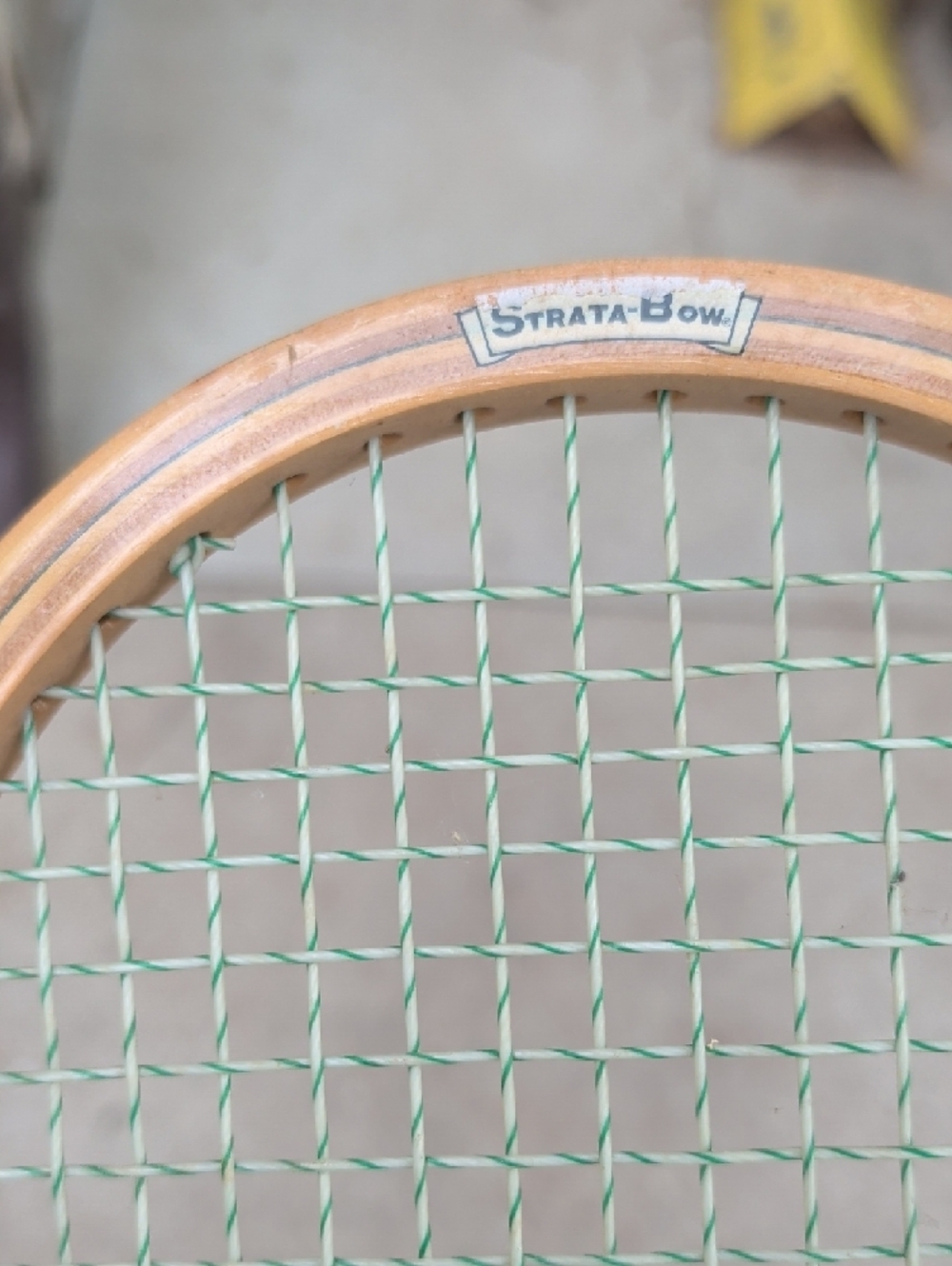 Wilson Vintage Yellow and Natural Wood Classic Tennis Racket - Picture 5 of 7